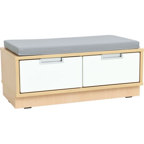 Dulap bancuta Quadro 2 locuri, culoare artar, saltea sezut gri - imagine 8